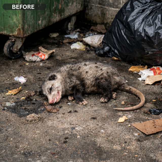 Before Commercial Dead Possum Removal